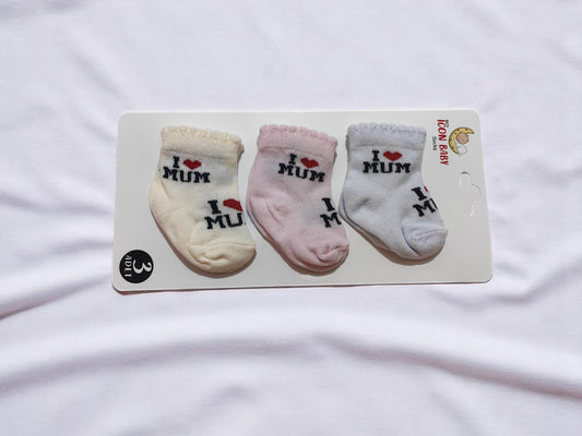 I Love Mum Baskılı Çorap